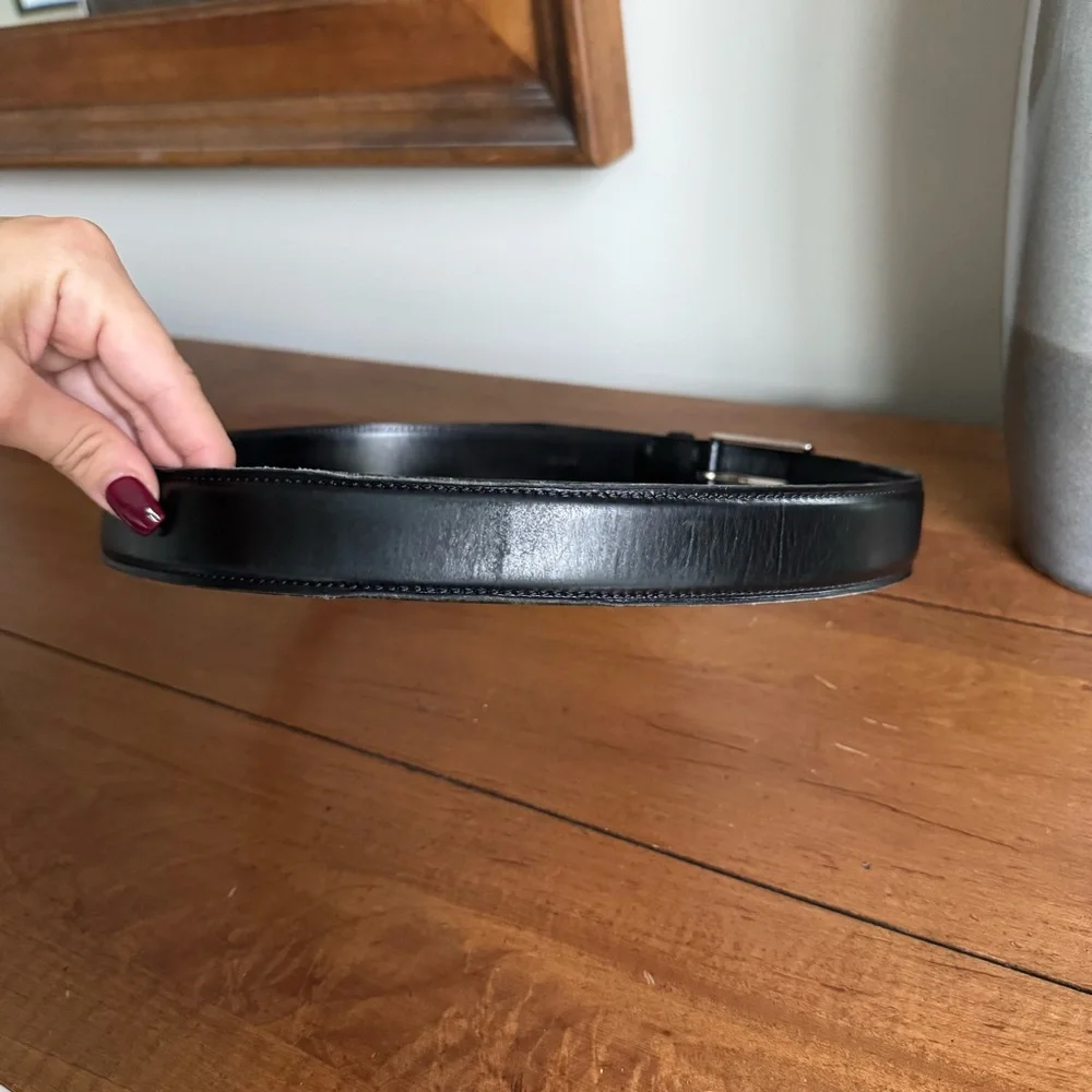 Ermenegildo Zegna Black Leather Belt